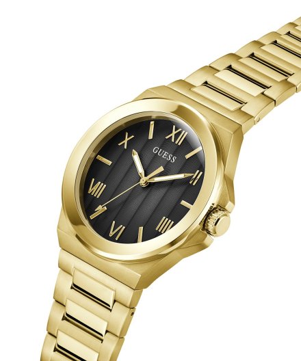Guess Vinyl zegarek męski złoty klasyczny na bransolecie GW0789G2