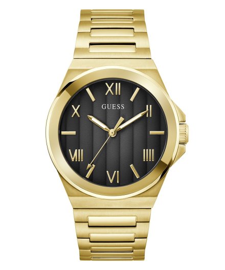 Guess Vinyl zegarek męski złoty klasyczny na bransolecie GW0789G2