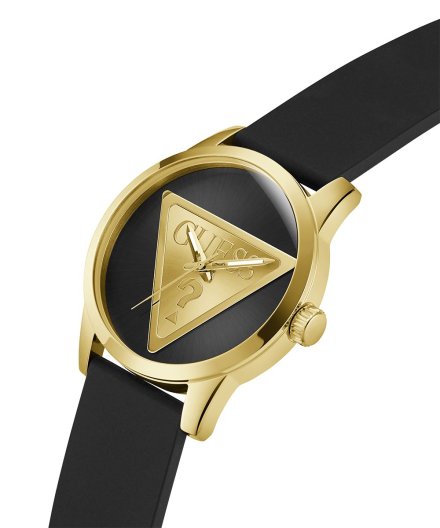 Guess Badge zegarek męski klasyczny złoty czarny GW0781G4