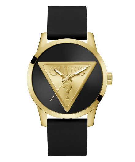 Guess Badge zegarek męski klasyczny złoty czarny GW0781G4