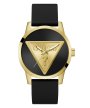 Guess Badge zegarek męski klasyczny złoty czarny GW0781G4
