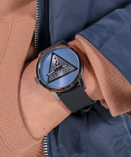 Guess Badge zegarek męski klasyczny grafitowy GW0781G5