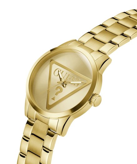 Guess Badge zegarek męski klasyczny złoty na bransolecie GW0782G1