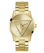 Guess Badge zegarek męski klasyczny złoty na bransolecie GW0782G1