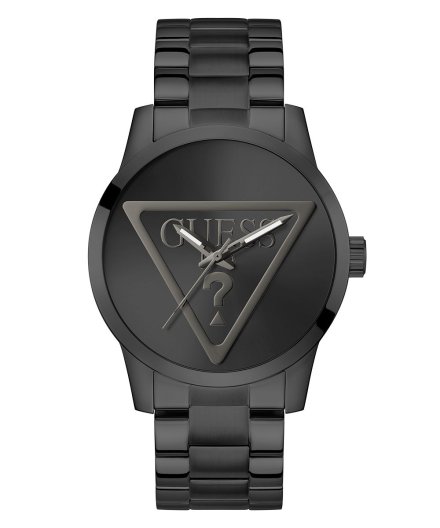 Guess Badge zegarek męski klasyczny czarny na bransolecie GW0782G2
