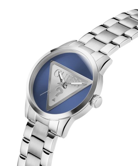 Guess Badge zegarek męski klasyczny srebrny na bransolecie GW0782G3