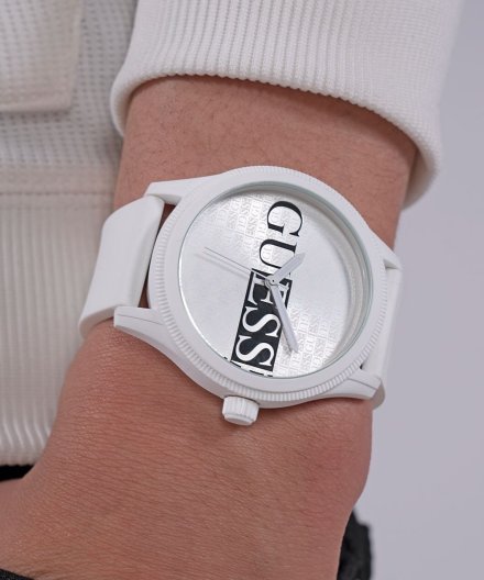 Guess Reputation zegarek męski na pasku biały GW0780G1