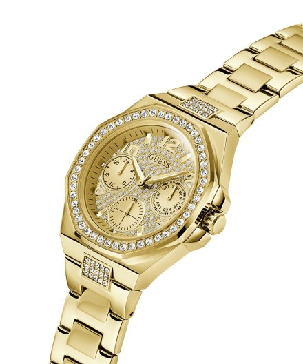 Guess Lady Empire zegarek damski z kryształami złoty GW0777L2
