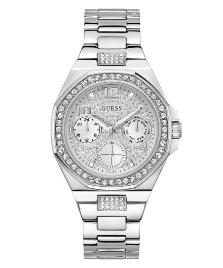 Guess Lady Empire zegarek damski z kryształami srebrny GW0777L1