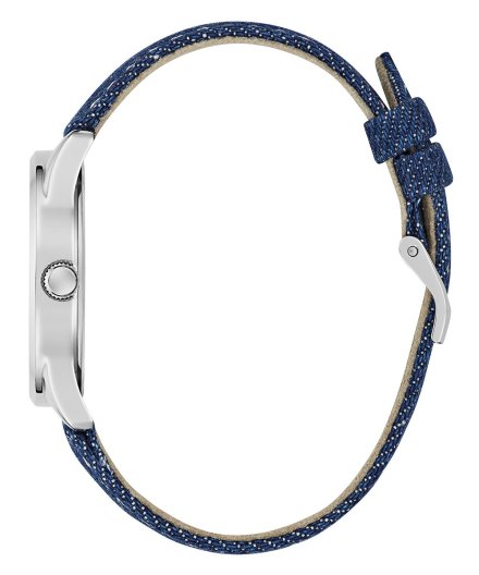 Guess G Stitch zegarek damski srebrny na pasku GW0755L1