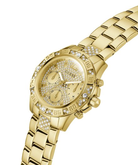 Guess Lady Majesty zegarek damski z kryształami złoty GW0771L2
