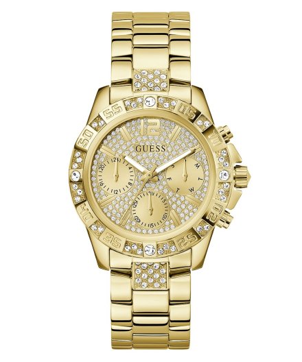 Guess Lady Majesty zegarek damski z kryształami złoty GW0771L2