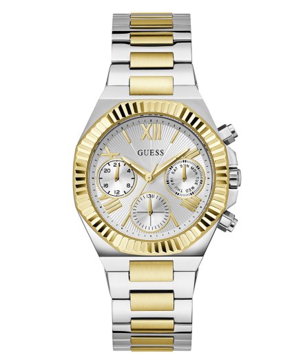 Guess Equality zegarek damski srebrno-złoty na bransolecie GW0769L3