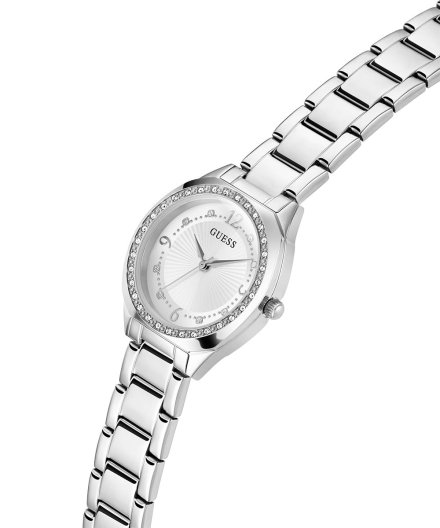 Guess Charlotte zegarek damski srebrny delikatny z kryształkami GW0767L1