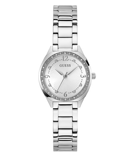 Guess Charlotte zegarek damski srebrny delikatny z kryształkami GW0767L1