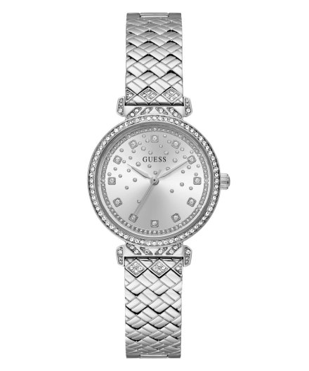 Guess Enchantment zegarek damski srebrny z kryształkami GW0763L1