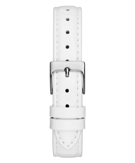 Guess Enchantment zegarek damski srebrny na białym pasku GW0764L4