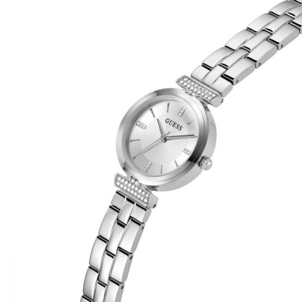 Guess Array zegarek damski klasyczny z bransoletką srebrny GW0762L1