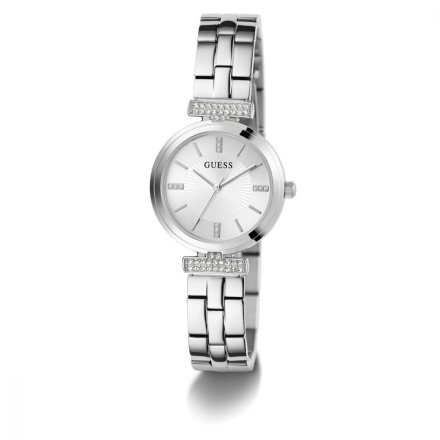 Guess Array zegarek damski klasyczny z bransoletką srebrny GW0762L1