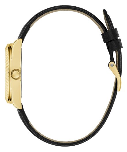 Guess Mini Luna zegarek damski złoty z czarnym paskiem GW0761L1