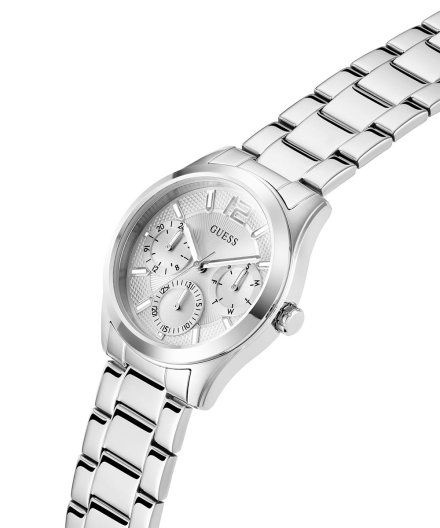 Guess Zoe zegarek damski srebrny na bransolecie z datownikiem GW0760L1