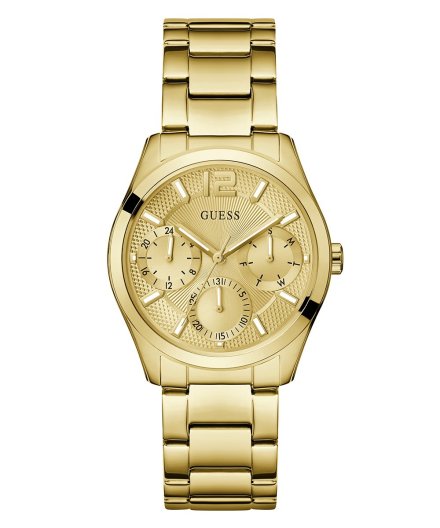 Guess Zoe zegarek damski złoty na bransolecie z datownikiem GW0760L2