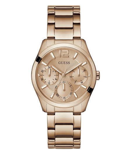 Guess Zoe zegarek damski różowozłoty na bransolecie z datownikiem GW0760L3