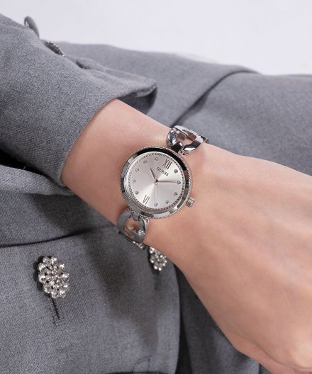 Guess Empower zegarek damski biżuteryjny srebrny GW0759L1