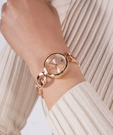 Guess Empower zegarek damski biżuteryjny różowe złoto GW0759L3