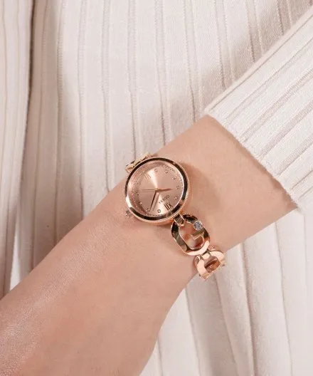 Guess Empower zegarek damski biżuteryjny różowe złoto GW0759L3