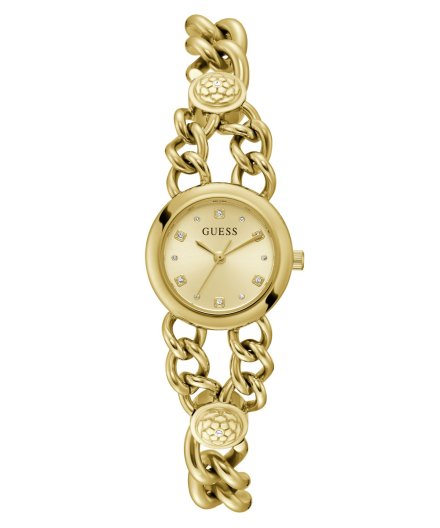 Guess Vienna zegarek damski biżuteryjny złoty łańcuszek GW0758L2
