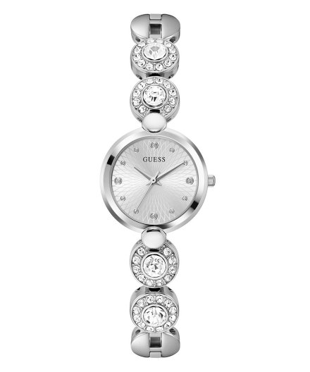 Guess Stardom zegarek damski biżuteryjny srebrny z kryształami GW0757L1