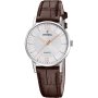 Festina Classic 20691/2 Zegarek Damski srebrny z indeksami na brązowym pasku