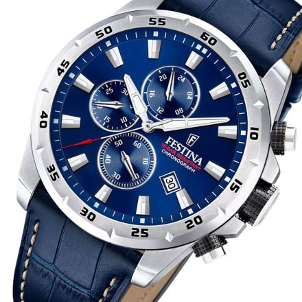 Festina Timeless Chronograph 20692/2 Zegarek Męski na granatowym pasku chronograf