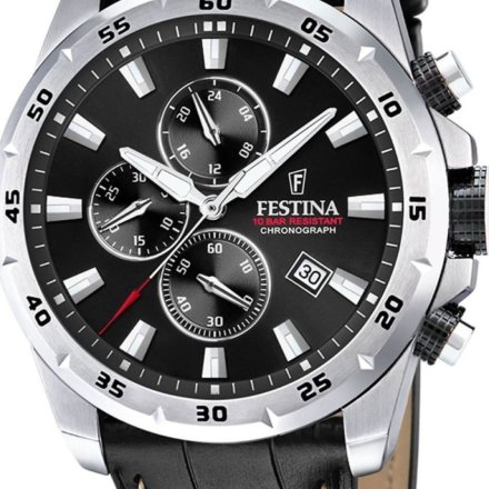 Festina Timeless Chronograph 20692/4 Zegarek Męski na czarnym pasku chronograf