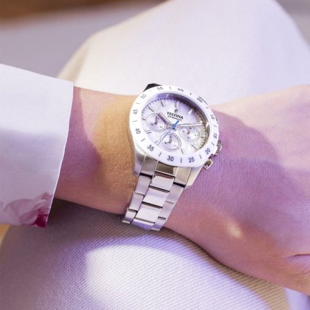Festina Ceramic 20693/1 zegarek damski na bransolecie z perłową tarczą