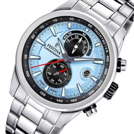 Festina Timeless Chronograph 20694/2 Zegarek Męski z błękitną tarczą chronograf