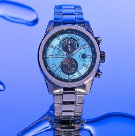 Festina Timeless Chronograph 20694/2 Zegarek Męski z błękitną tarczą chronograf