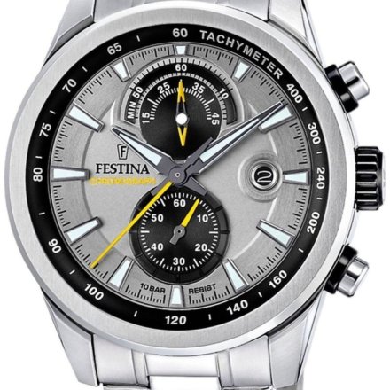 Festina Timeless Chronograph 20694/4 Zegarek Męski ze srebrną tarczą chronograf