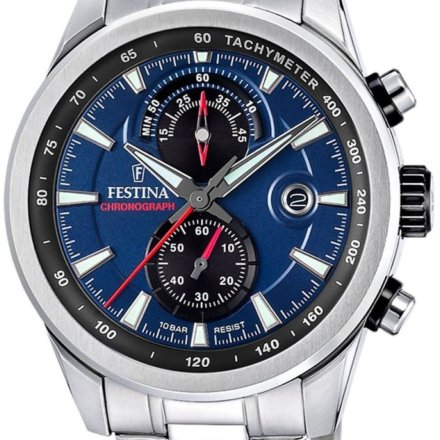 Festina Timeless Chronograph 20694/5 Zegarek Męski z granatową tarczą chronograf