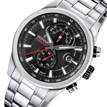 Festina Timeless Chronograph 20694/6 Zegarek Męski z czarną tarczą chronograf