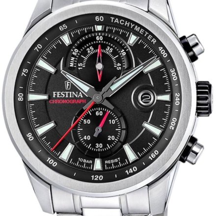 Festina Timeless Chronograph 20694/6 Zegarek Męski z czarną tarczą chronograf