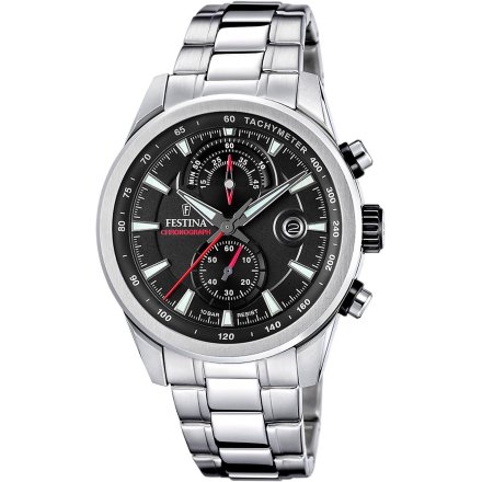 Festina Timeless Chronograph 20694/6 Zegarek Męski z czarną tarczą chronograf