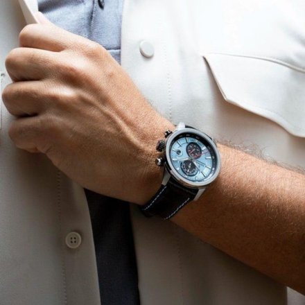 Festina Timeless Chronograph 20695/2 Zegarek Męski na pasku z błękitną tarczą