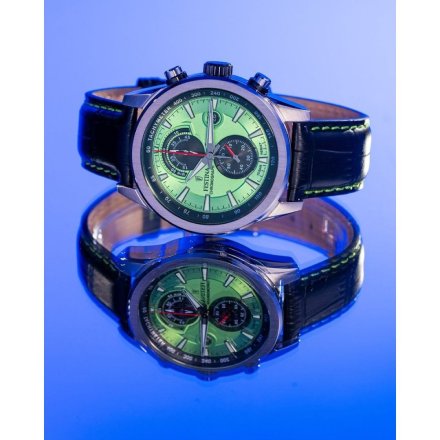 Festina Timeless Chronograph 20695/3 Zegarek Męski na pasku z zieloną tarczą