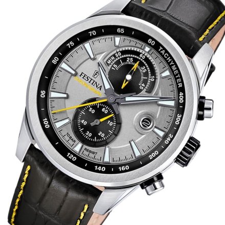 Festina Timeless Chronograph 20695/4 Zegarek Męski na pasku z czarną tarczą