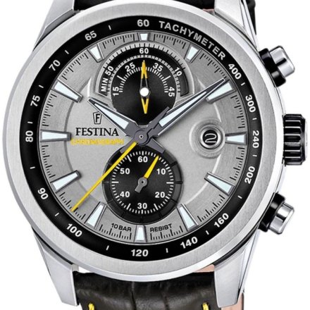 Festina Timeless Chronograph 20695/4 Zegarek Męski na pasku z czarną tarczą