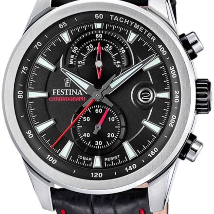 Festina Timeless Chronograph 20695/6 Zegarek Męski na pasku z czarną tarczą