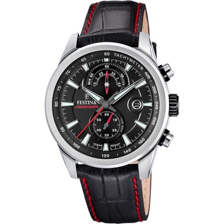 Festina Timeless Chronograph 20695/6 Zegarek Męski na pasku z czarną tarczą