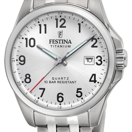 Festina Titanium 20696/1 Zegarek Męski srebrny tytanowy na bransolecie